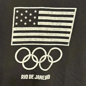 NIKE The Nike Tee Rio De Janeiro Black Tshirt olympics lg round neck Unisex